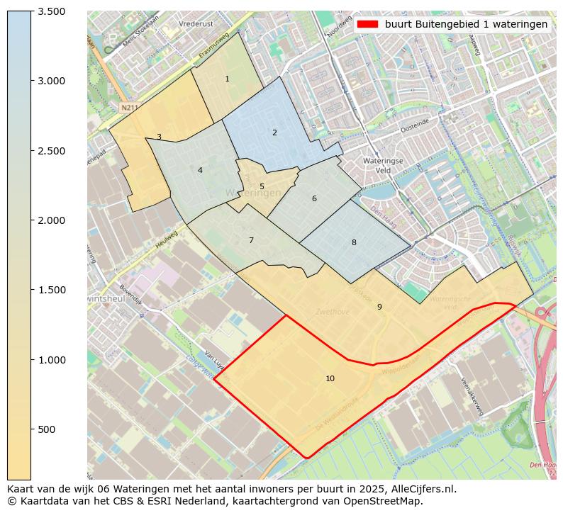 Afbeelding van de buurt Buitengebied 1 wateringen op de kaart.