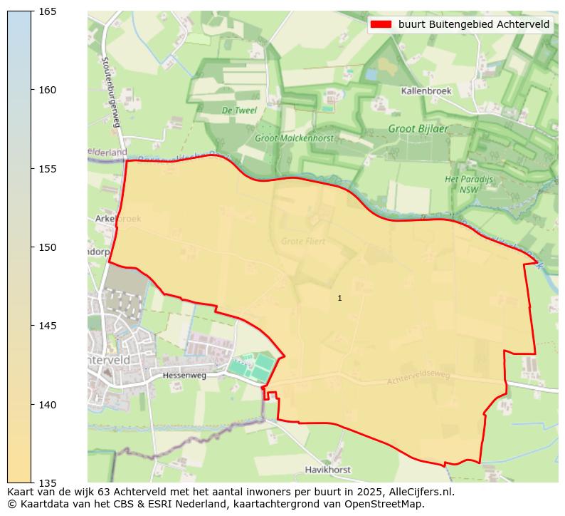 Afbeelding van de buurt Buitengebied Achterveld op de kaart.