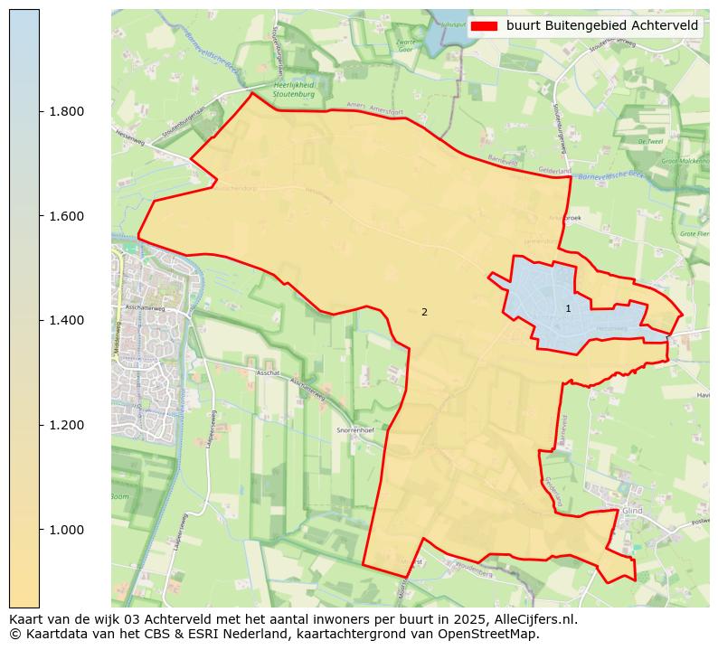 Afbeelding van de buurt Buitengebied Achterveld op de kaart.