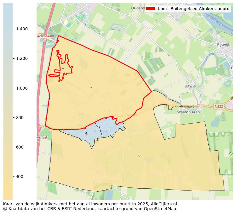 Afbeelding van de buurt Buitengebied Almkerk noord op de kaart.