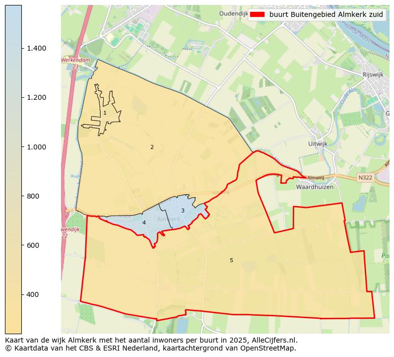 Afbeelding van de buurt Buitengebied Almkerk zuid op de kaart.