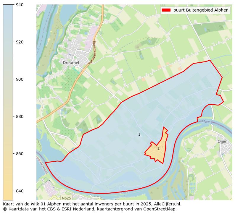 Afbeelding van de buurt Buitengebied Alphen op de kaart.