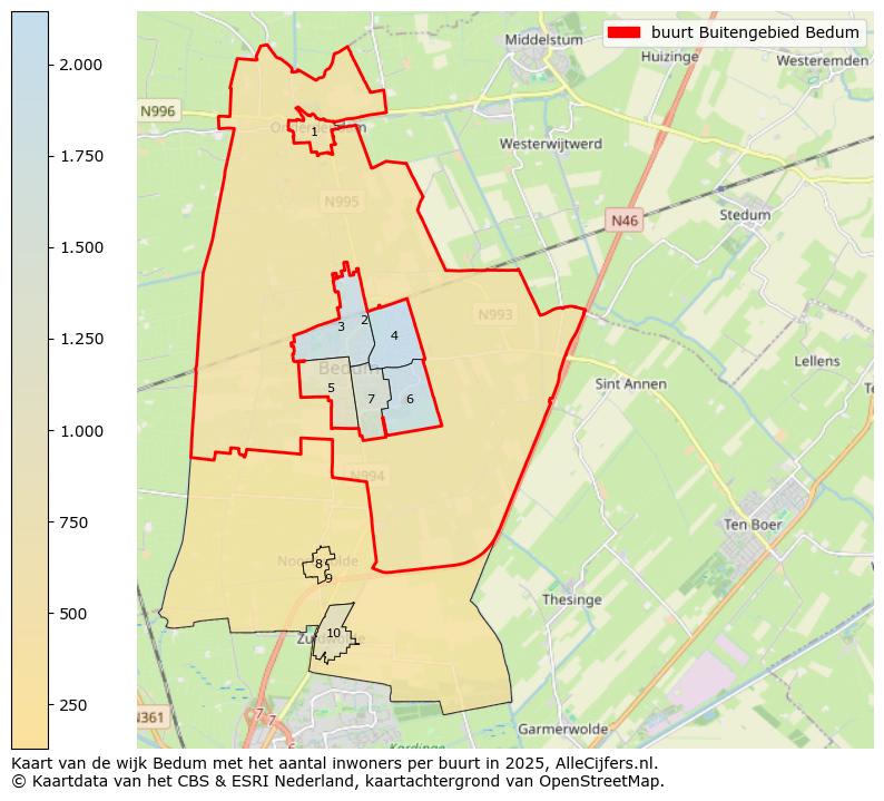 Afbeelding van de buurt Buitengebied Bedum op de kaart.