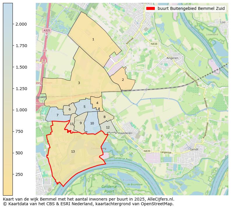 Afbeelding van de buurt Buitengebied Bemmel Zuid op de kaart.