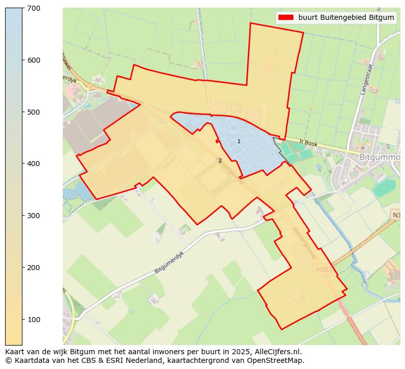 Afbeelding van de buurt Buitengebied Bitgum op de kaart.