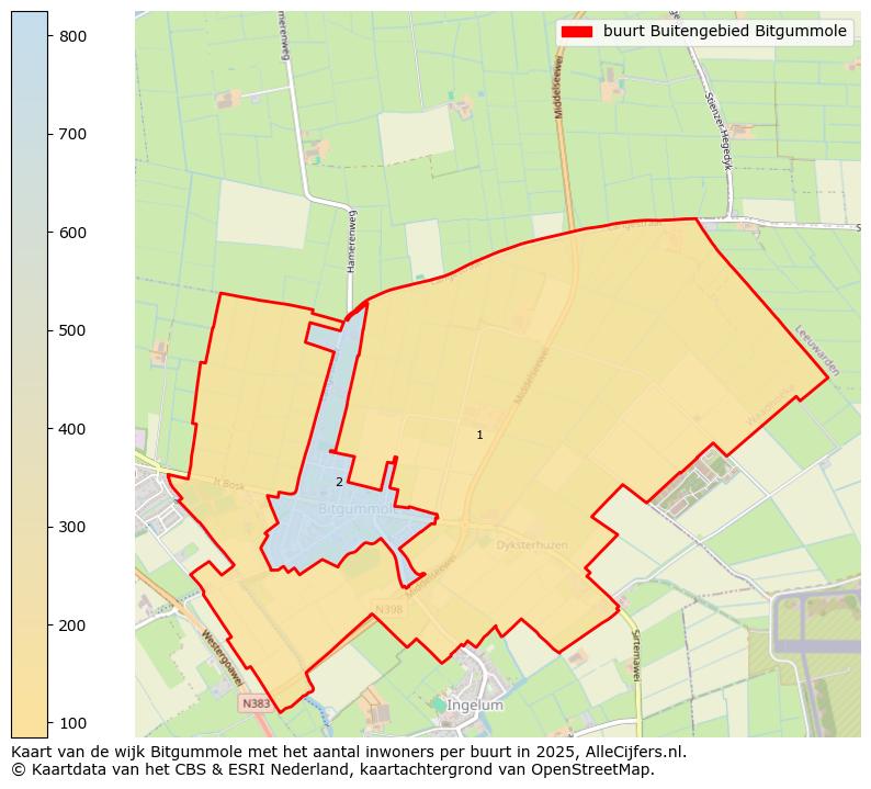 Afbeelding van de buurt Buitengebied Bitgummole op de kaart.