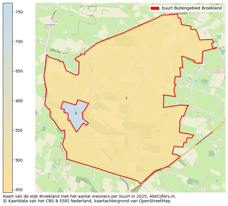 Afbeelding van de buurt Buitengebied Broekland op de kaart.