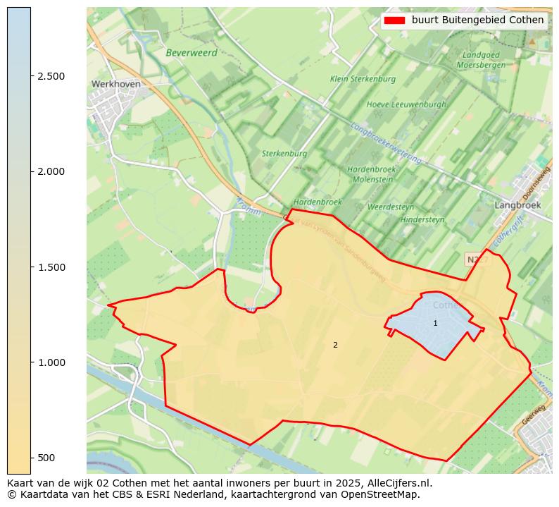 Afbeelding van de buurt Buitengebied Cothen op de kaart.