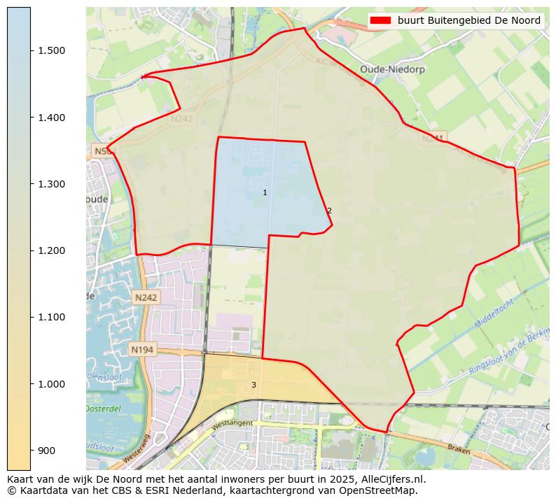 Afbeelding van de buurt Buitengebied De Noord op de kaart.