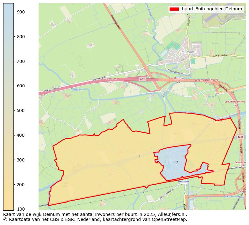 Afbeelding van de buurt Buitengebied Deinum op de kaart.