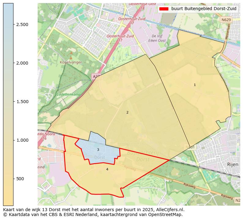 Afbeelding van de buurt Buitengebied Dorst-Zuid op de kaart.