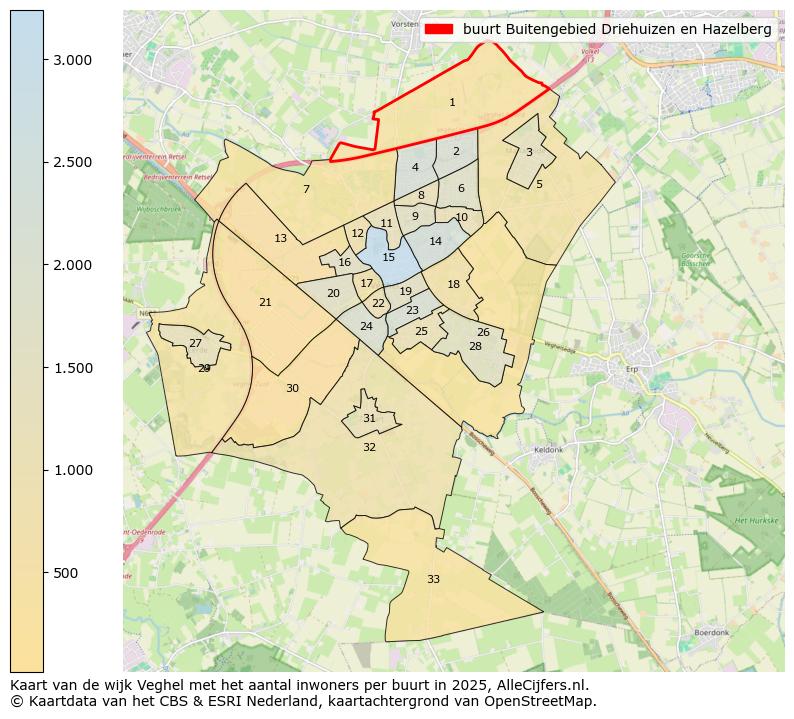 Afbeelding van de buurt Buitengebied Driehuizen en Hazelberg op de kaart.