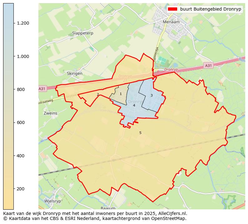Afbeelding van de buurt Buitengebied Dronryp op de kaart.