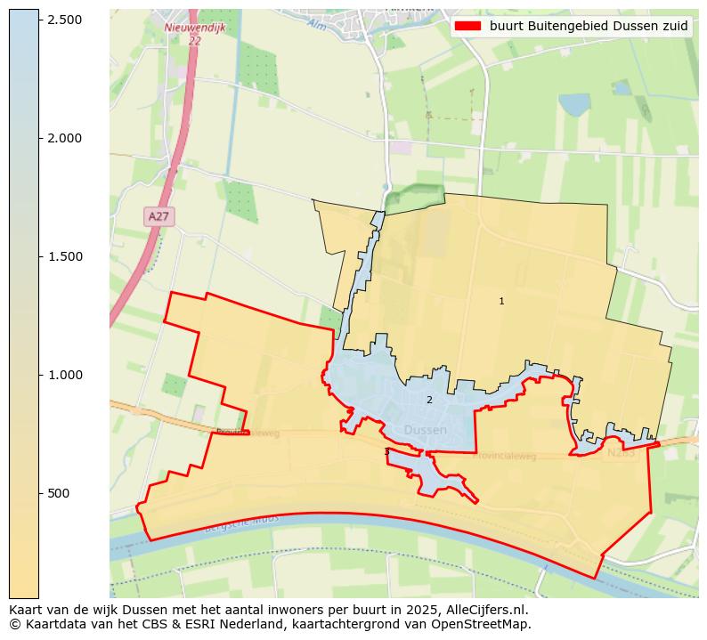 Afbeelding van de buurt Buitengebied Dussen zuid op de kaart.