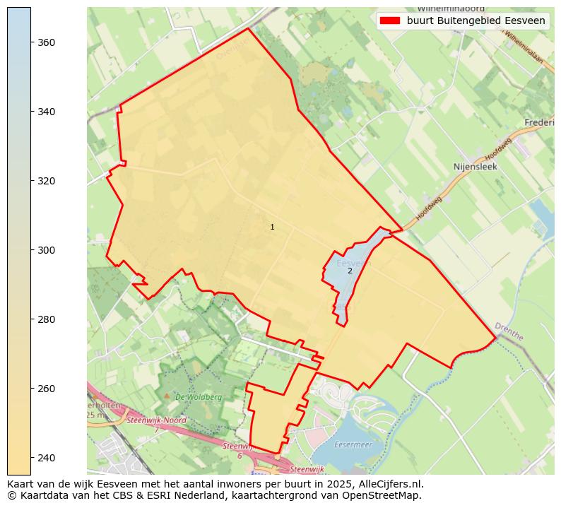 Afbeelding van de buurt Buitengebied Eesveen op de kaart.