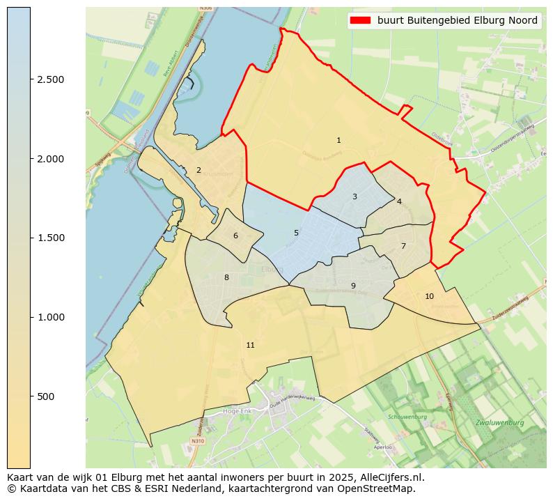 Afbeelding van de buurt Buitengebied Elburg Noord op de kaart.