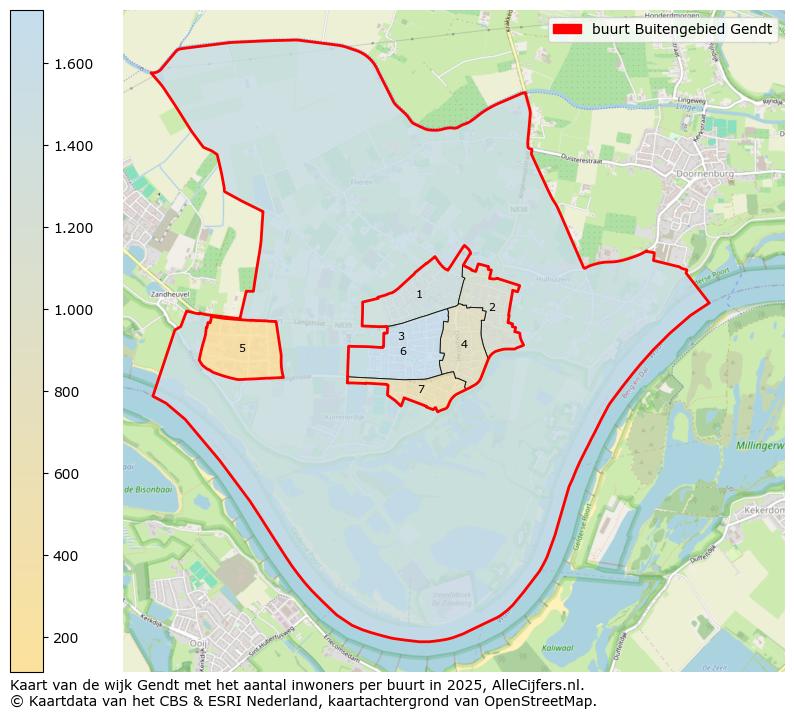Afbeelding van de buurt Buitengebied Gendt op de kaart.