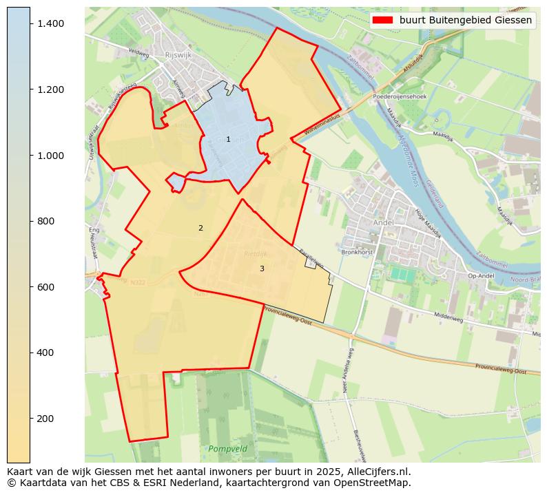 Afbeelding van de buurt Buitengebied Giessen op de kaart.