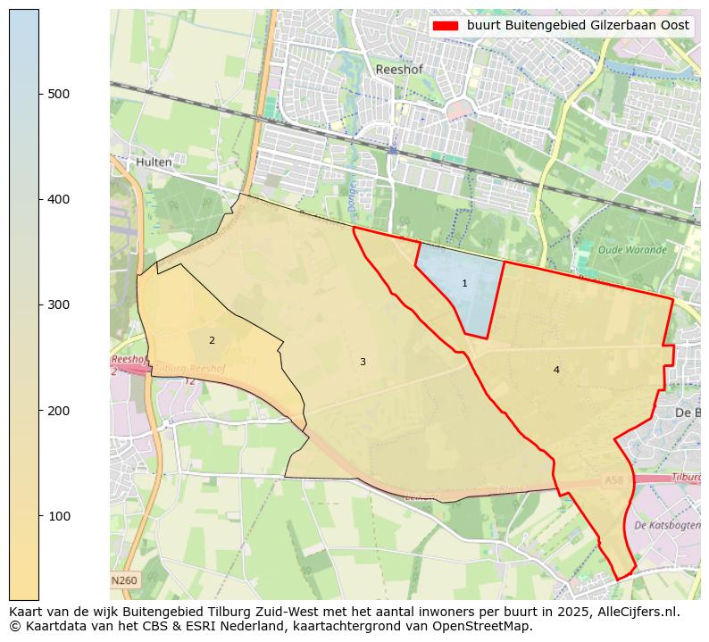 Afbeelding van de buurt Buitengebied Gilzerbaan Oost op de kaart.