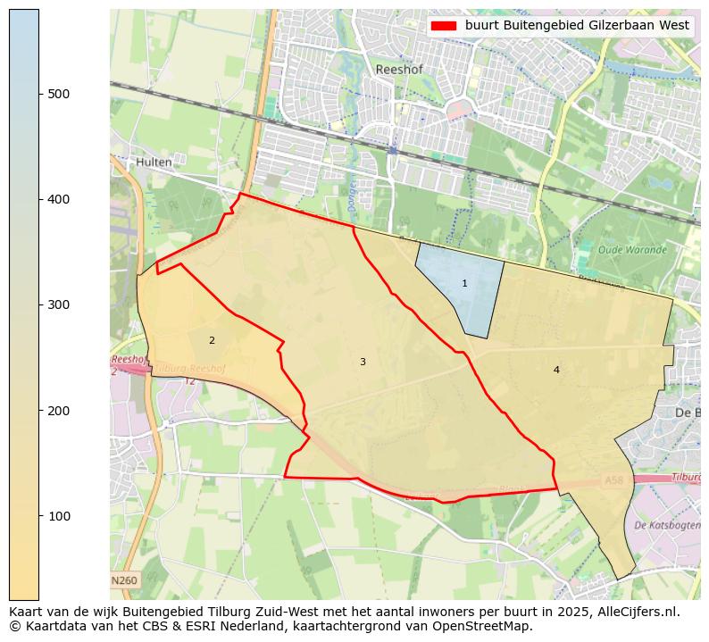 Afbeelding van de buurt Buitengebied Gilzerbaan West op de kaart.