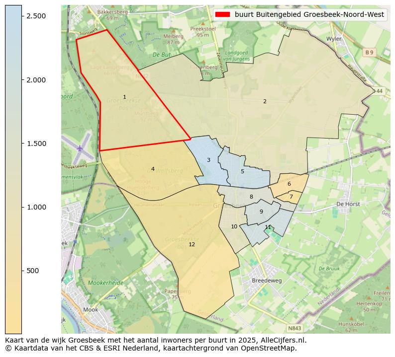 Afbeelding van de buurt Buitengebied Groesbeek-Noord-West op de kaart.