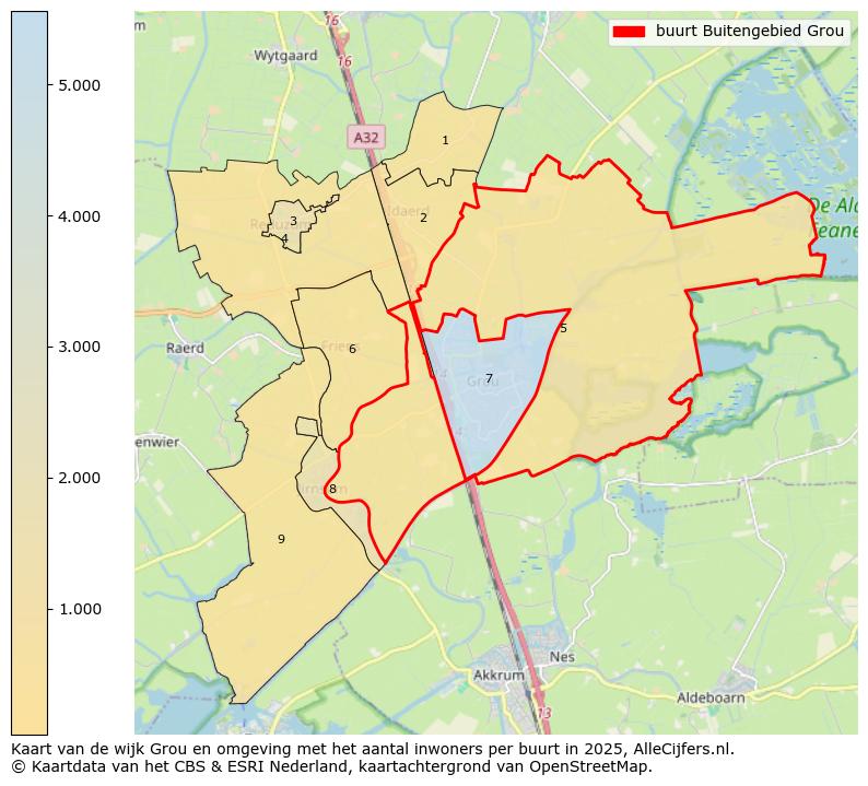 Afbeelding van de buurt Buitengebied Grou op de kaart.