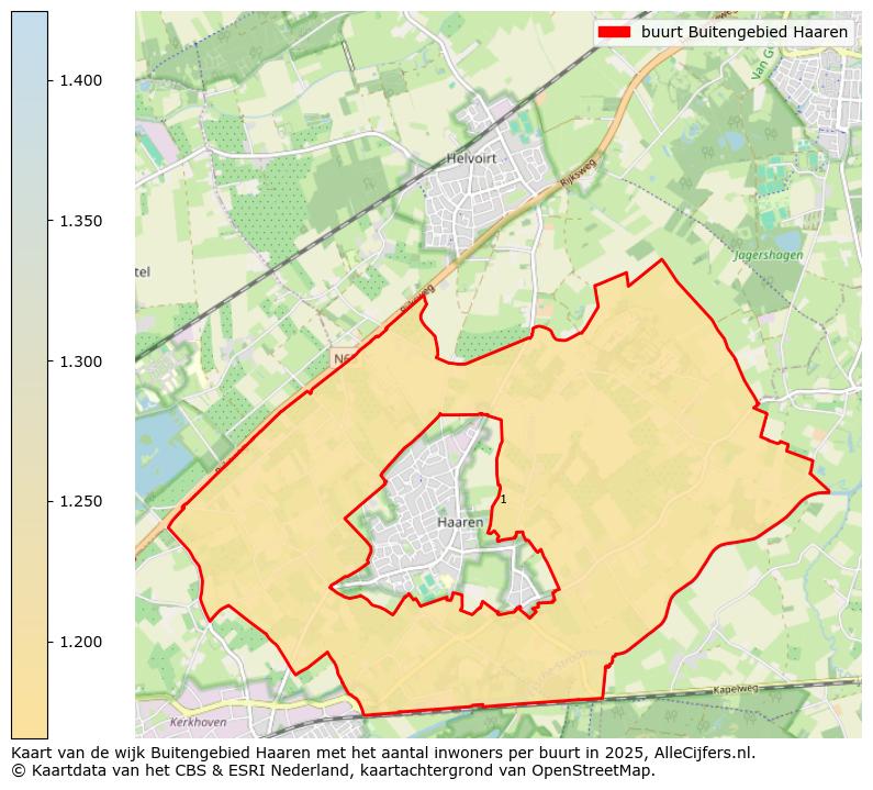 Afbeelding van de buurt Buitengebied Haaren op de kaart.