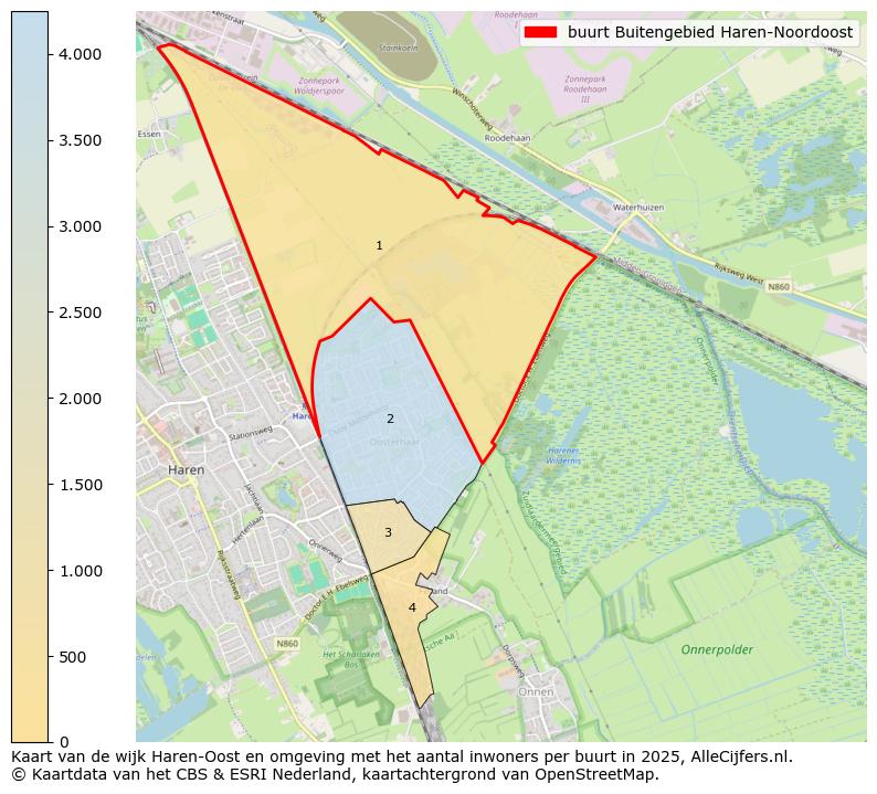 Afbeelding van de buurt Buitengebied Haren-Noordoost op de kaart.