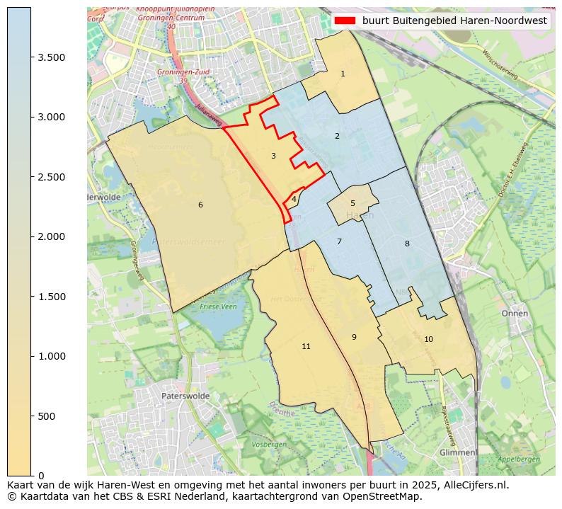 Afbeelding van de buurt Buitengebied Haren-Noordwest op de kaart.