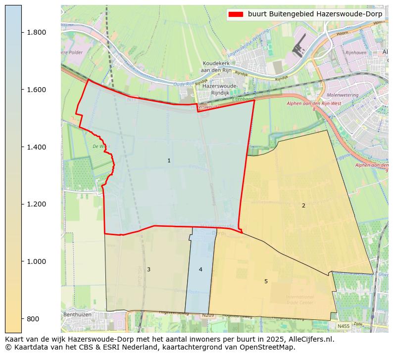 Afbeelding van de buurt Buitengebied Hazerswoude-Dorp op de kaart.
