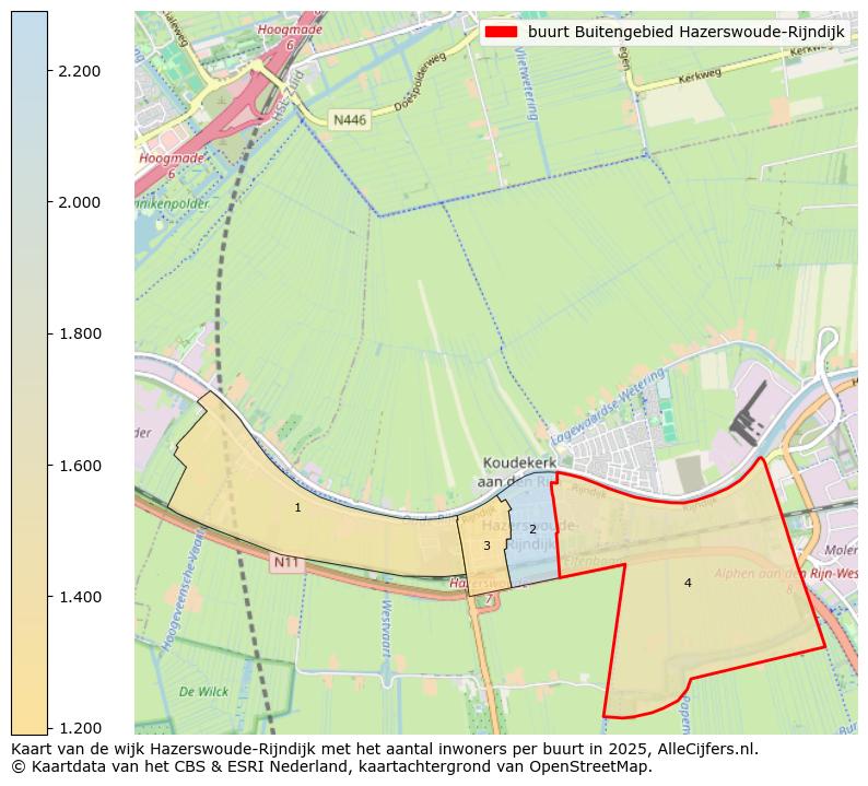Afbeelding van de buurt Buitengebied Hazerswoude-Rijndijk op de kaart.