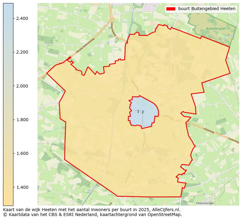 Afbeelding van de buurt Buitengebied Heeten op de kaart.