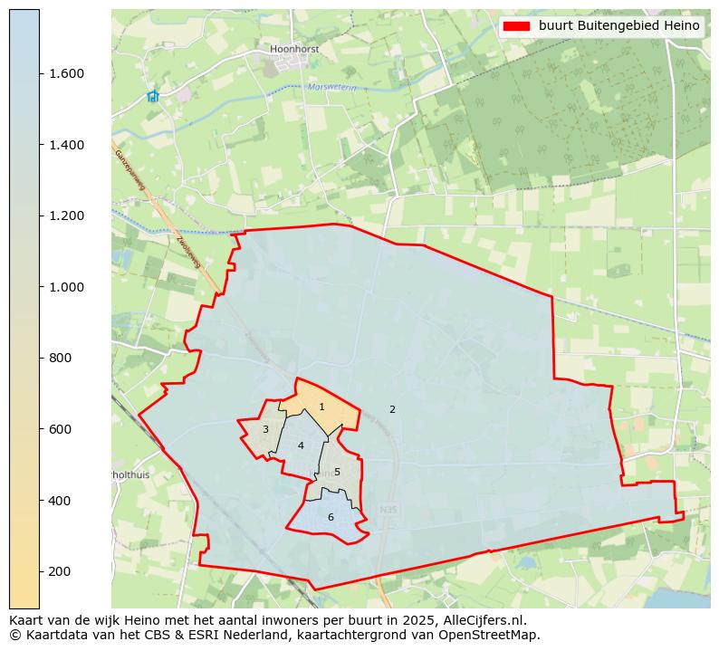Afbeelding van de buurt Buitengebied Heino op de kaart.
