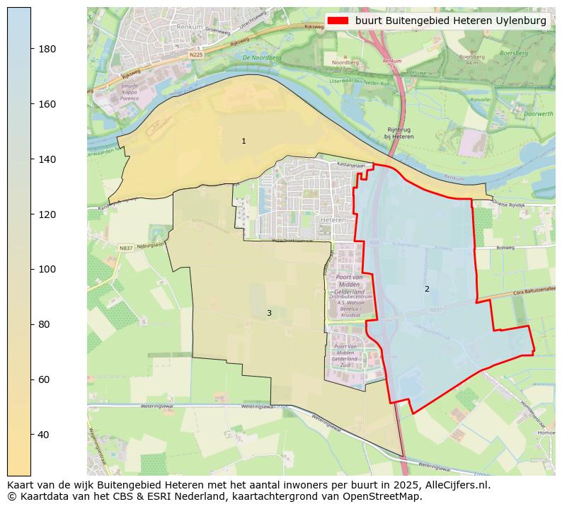Afbeelding van de buurt Buitengebied Heteren Uylenburg op de kaart.