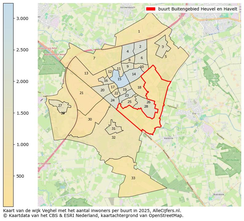 Afbeelding van de buurt Buitengebied Heuvel en Havelt op de kaart.