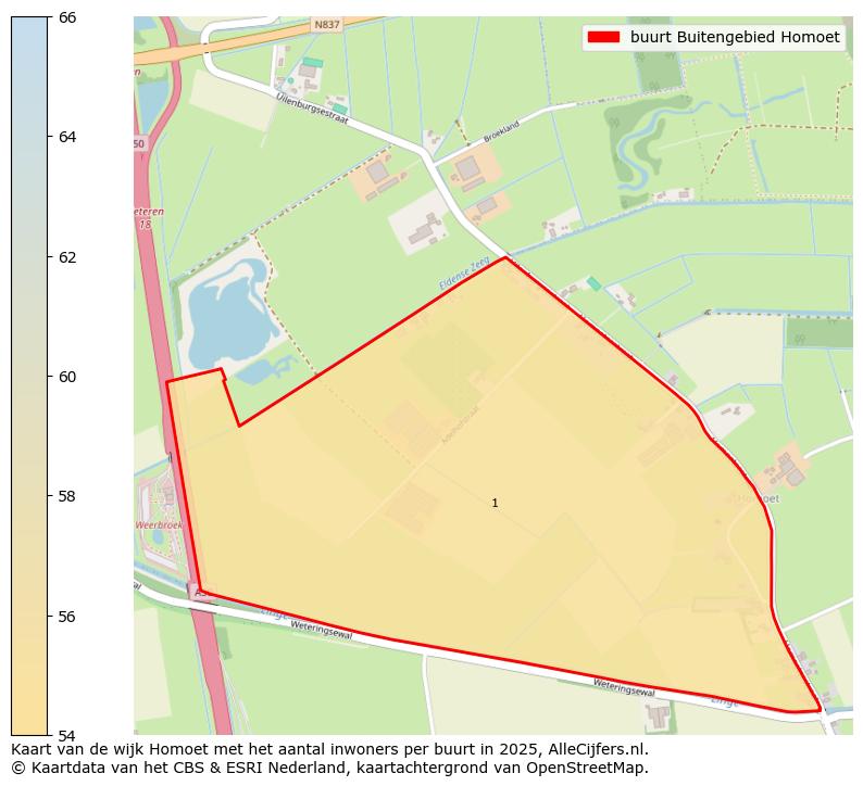 Afbeelding van de buurt Buitengebied Homoet op de kaart.