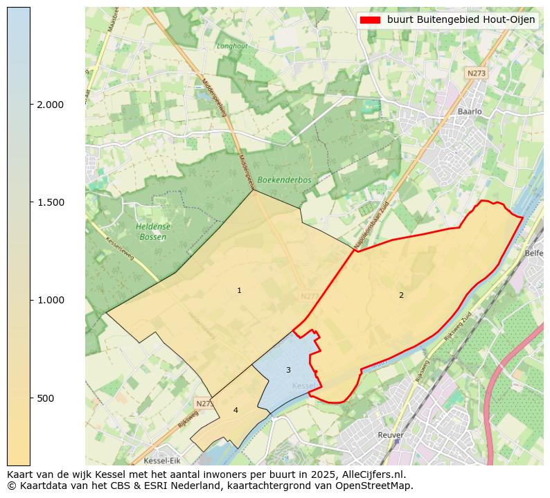 Afbeelding van de buurt Buitengebied Hout-Oijen op de kaart.