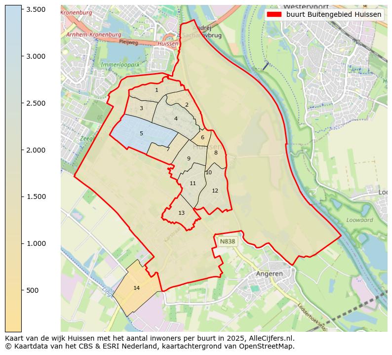 Afbeelding van de buurt Buitengebied Huissen op de kaart.