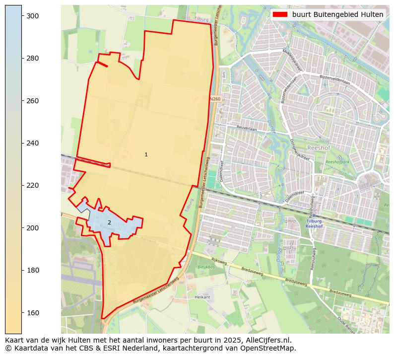 Afbeelding van de buurt Buitengebied Hulten op de kaart.