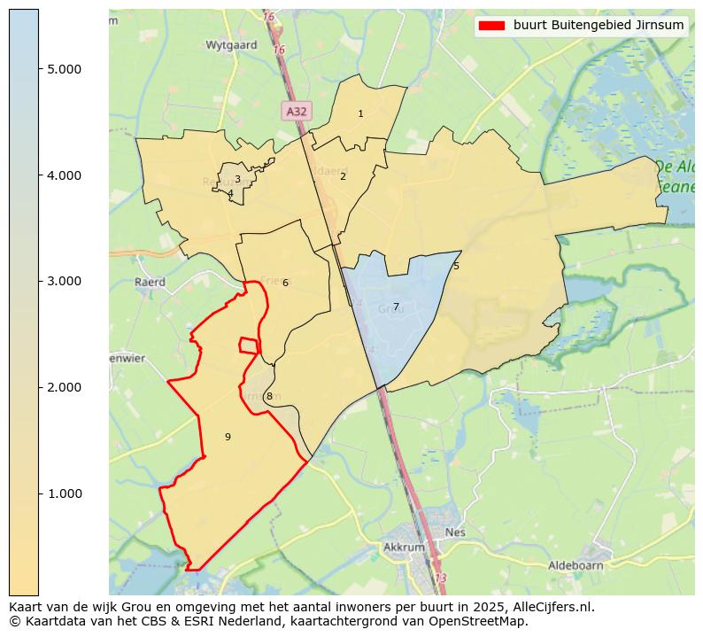 Afbeelding van de buurt Buitengebied Jirnsum op de kaart.