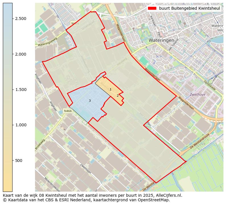 Afbeelding van de buurt Buitengebied Kwintsheul op de kaart.