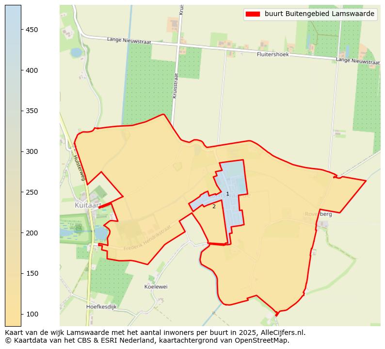 Afbeelding van de buurt Buitengebied Lamswaarde op de kaart.