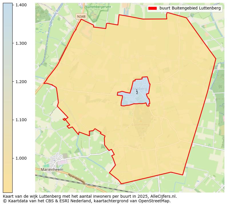 Afbeelding van de buurt Buitengebied Luttenberg op de kaart.