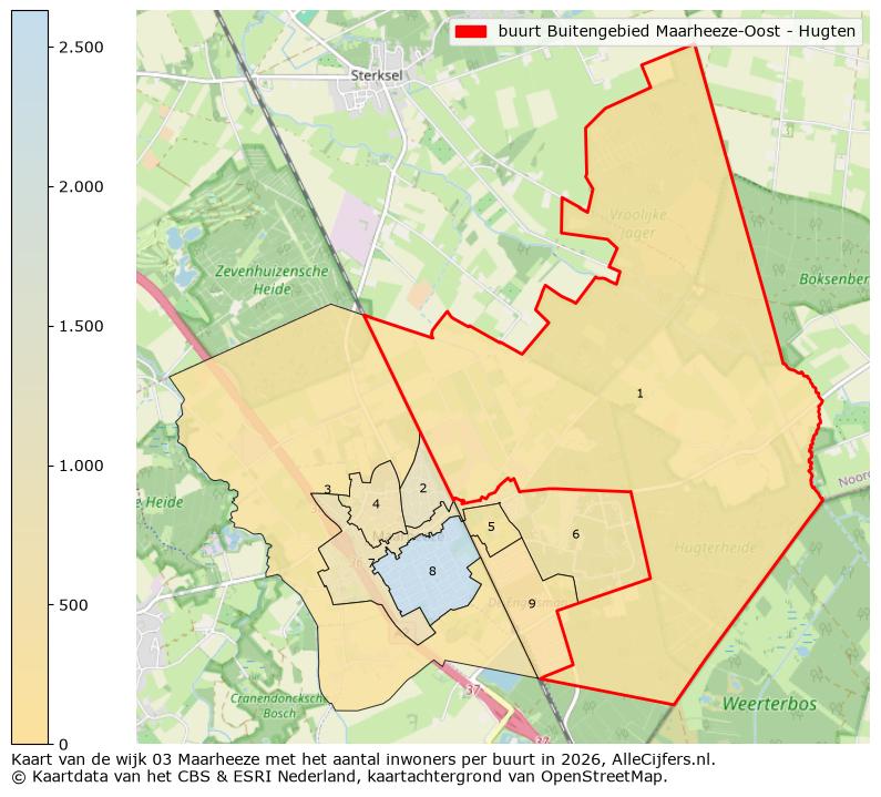 Afbeelding van de buurt Buitengebied Maarheeze-Oost - Hugten op de kaart.