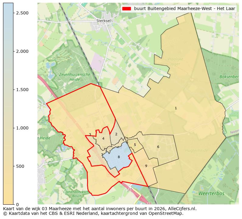 Afbeelding van de buurt Buitengebied Maarheeze-West - Het Laar op de kaart.