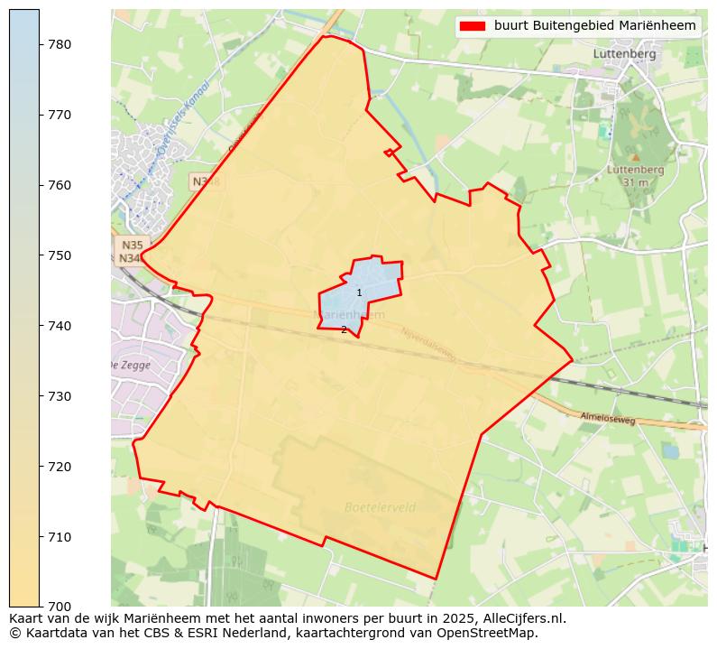 Afbeelding van de buurt Buitengebied Mariënheem op de kaart.