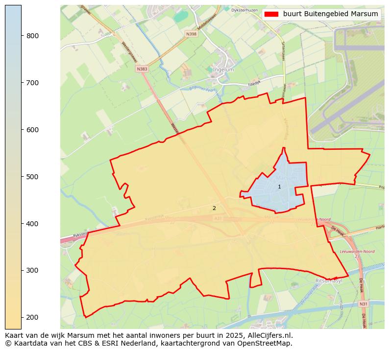 Afbeelding van de buurt Buitengebied Marsum op de kaart.
