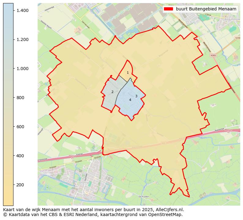 Afbeelding van de buurt Buitengebied Menaam op de kaart.