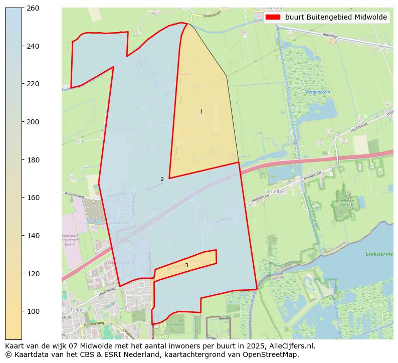 Afbeelding van de buurt Buitengebied Midwolde op de kaart.