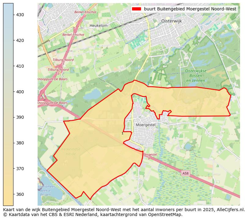 Afbeelding van de buurt Buitengebied Moergestel Noord-West op de kaart.